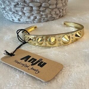Gold Bracelet with Stud Accents